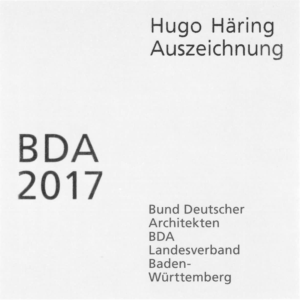 Hugo-Häring-Auszeichnung 2017